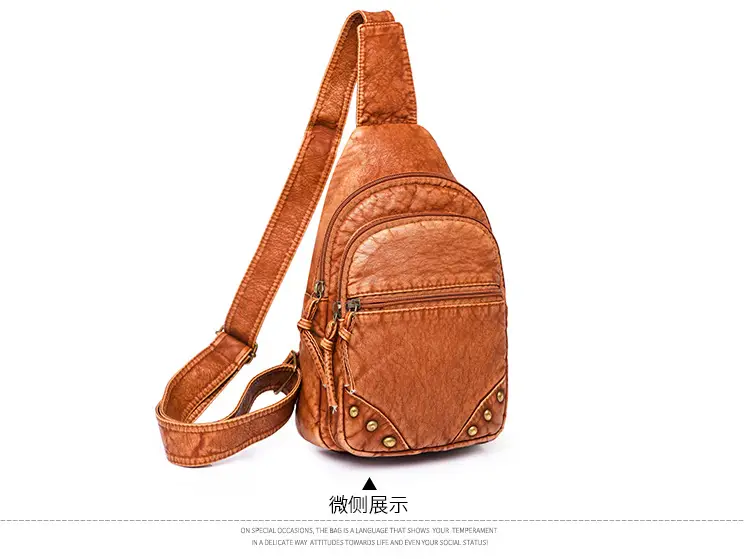 Blue Quilted Women's Chest Bag 2023 New Korean Style — feature 23