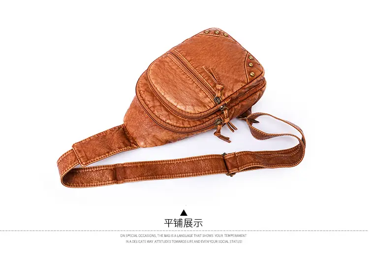 Blue Quilted Women's Chest Bag 2023 New Korean Style — feature 27