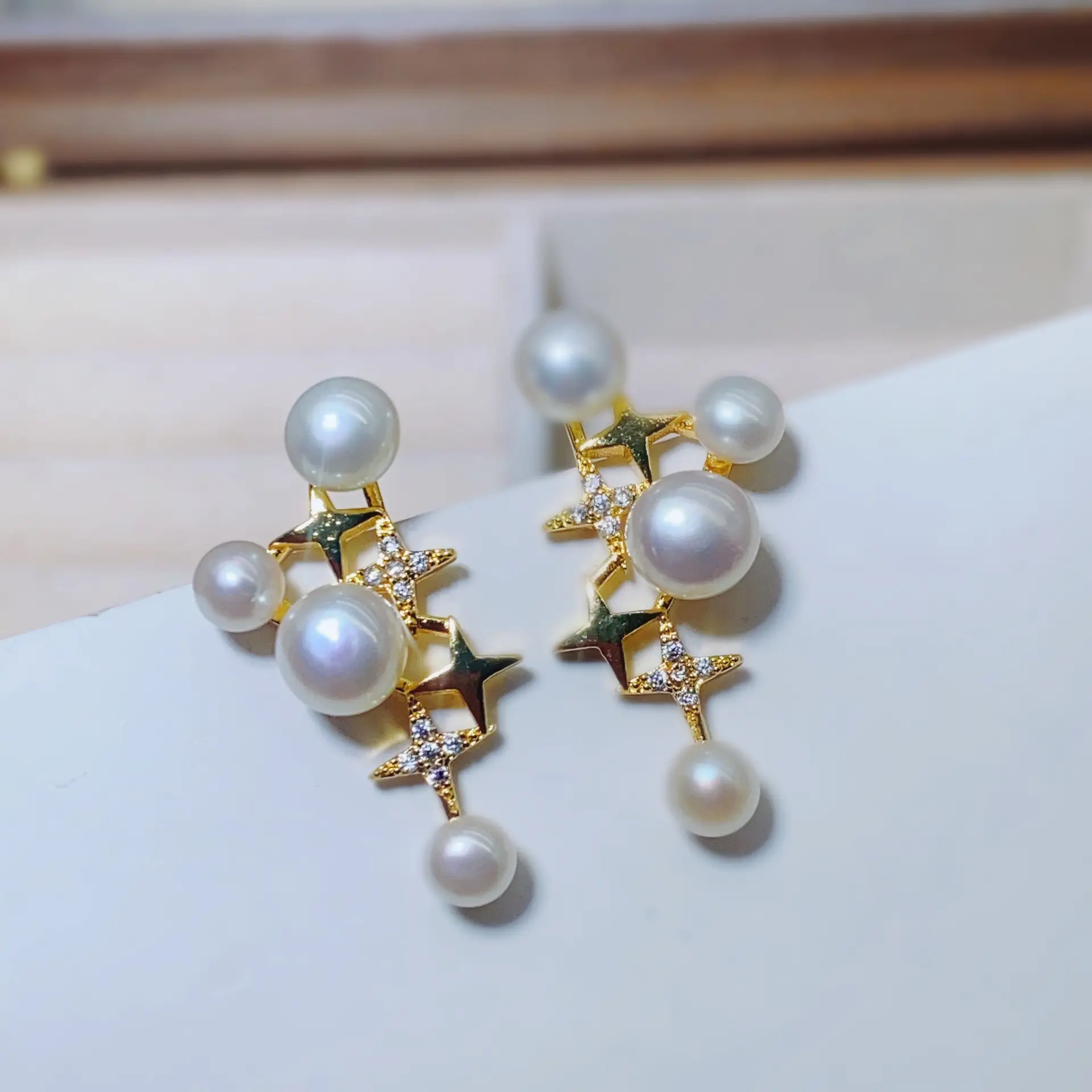 Freshwater Pearl Grape String Earrings 925 Silver — feature 21