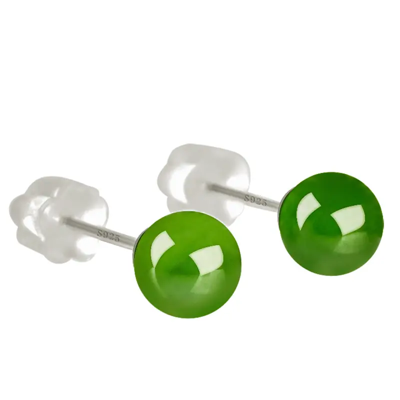 S925 Silver Inlay Jade Earrings for Women - Image 7