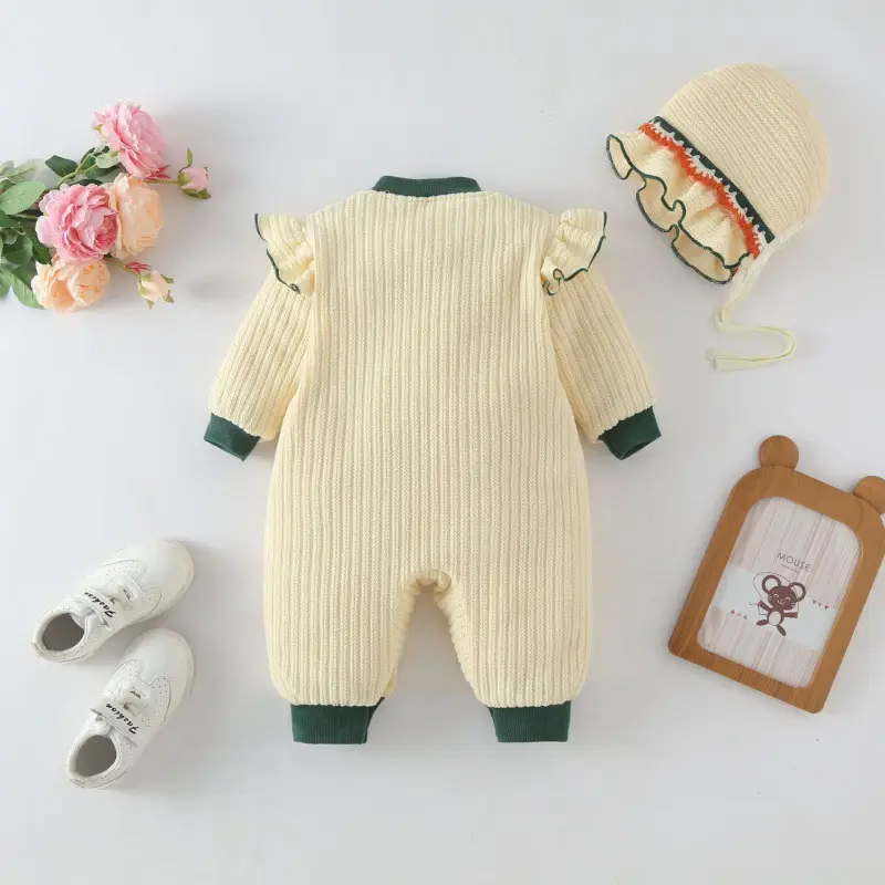 Baby Lace Collar Jumpsuit Cotton Long Sleeve - Image 3