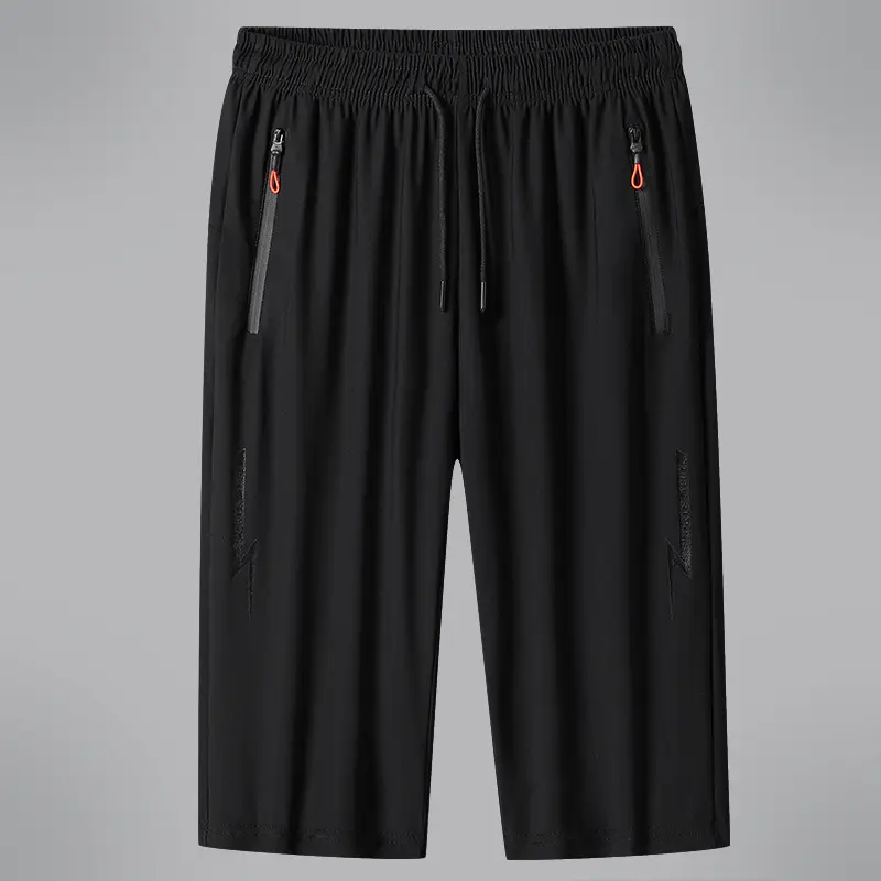 Men Ice Silk Thin Shorts Black Plus Size Quick Dry - Image 5