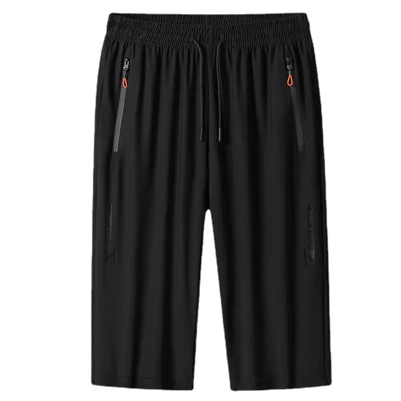 Men Ice Silk Thin Shorts Black Plus Size Quick Dry - Image 8