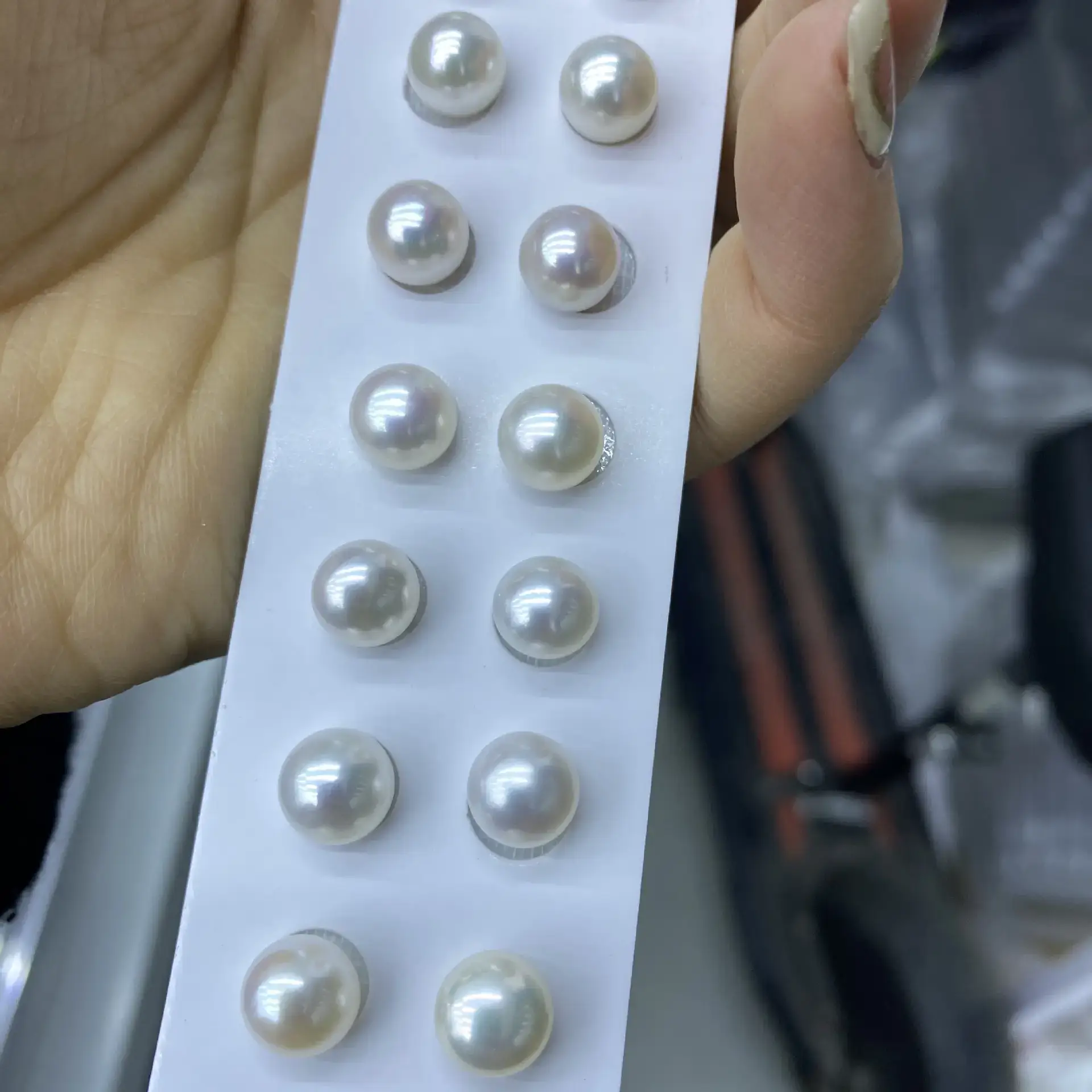 Real Pearl Beads 8.5-9mm Mirror Finish Powder Permeable