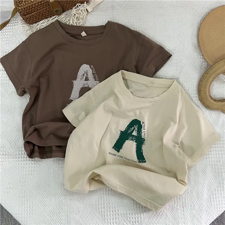 New Summer Kids T-shirt Short Sleeve Korean Style Base Shirt - Image 3