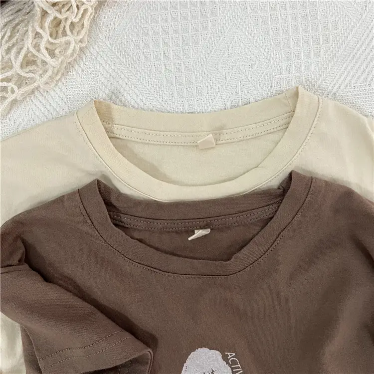 New Summer Kids T-shirt Short Sleeve Korean Style Base Shirt - Image 5