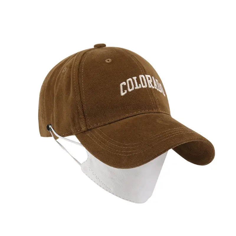 Brown Cotton Baseball Cap with "COLORS" Embroidery - Image 14