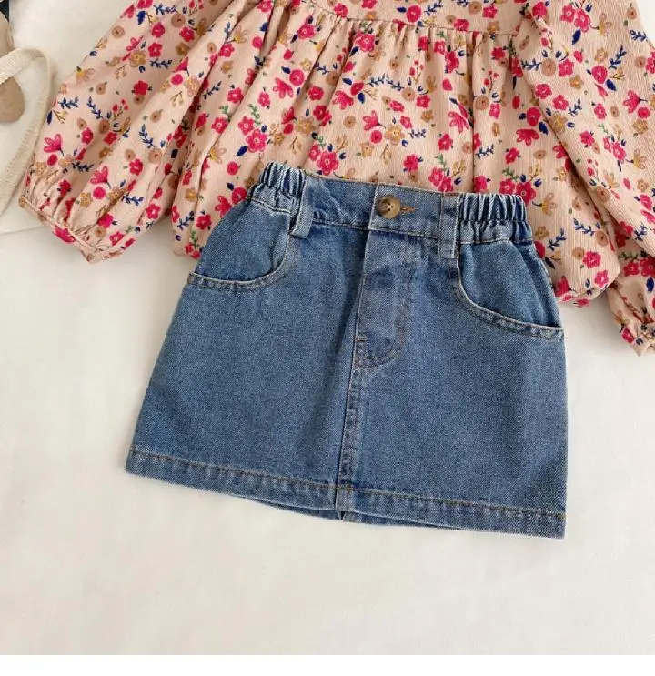 Girls Denim Shorts Short Skirt Baby Western Style — feature 19