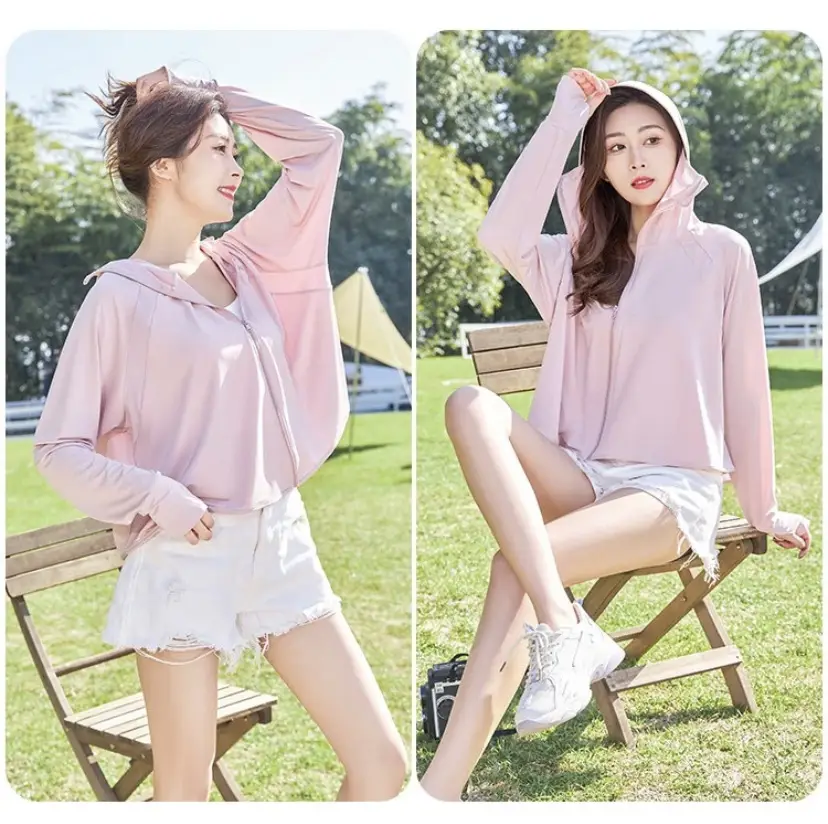 2025 Summer Hooded UV Jacket Light Purple 99.9% UVA - Image 4