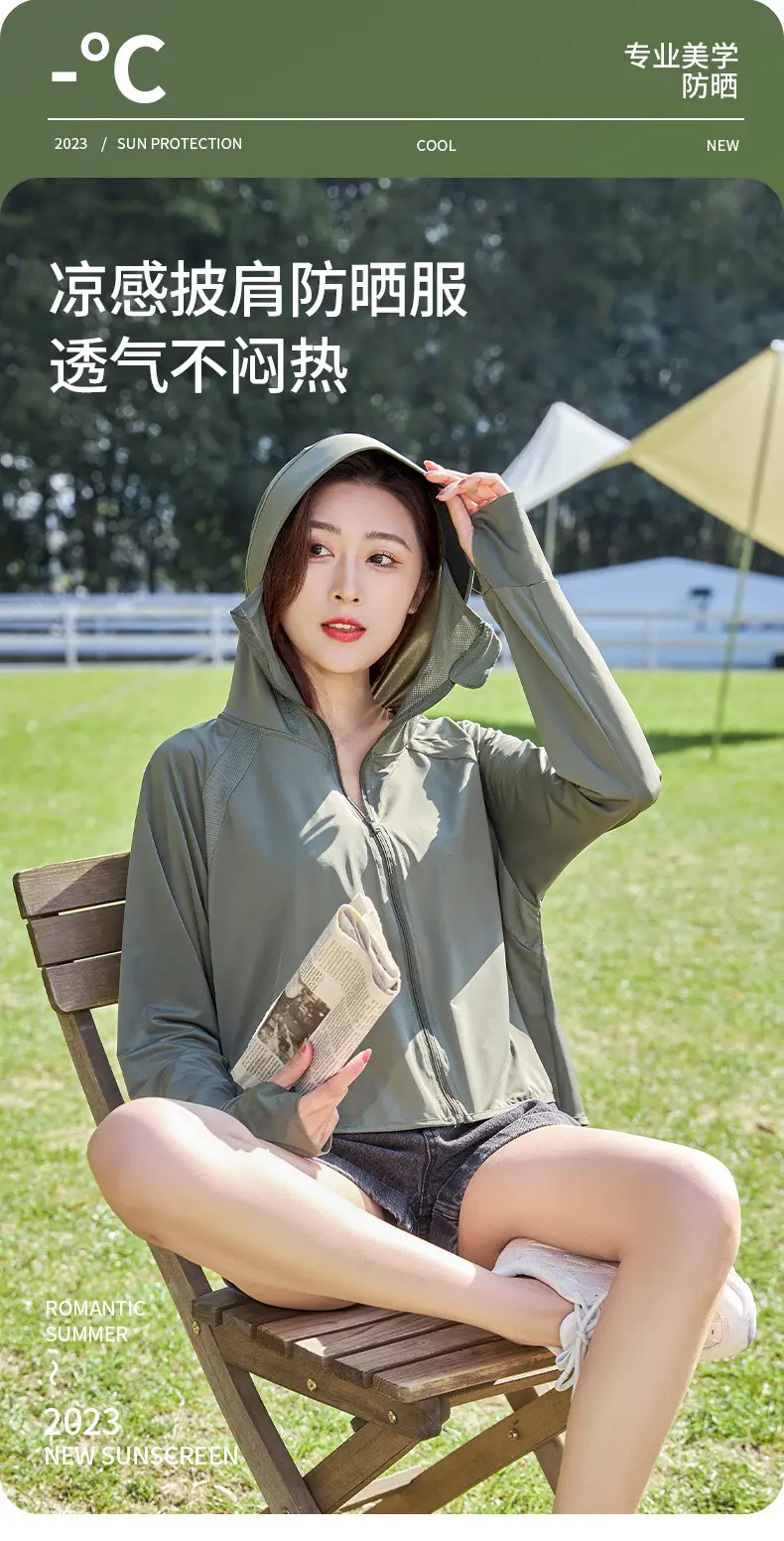 2025 Summer Hooded UV Jacket Light Purple 99.9% UVA — feature 1