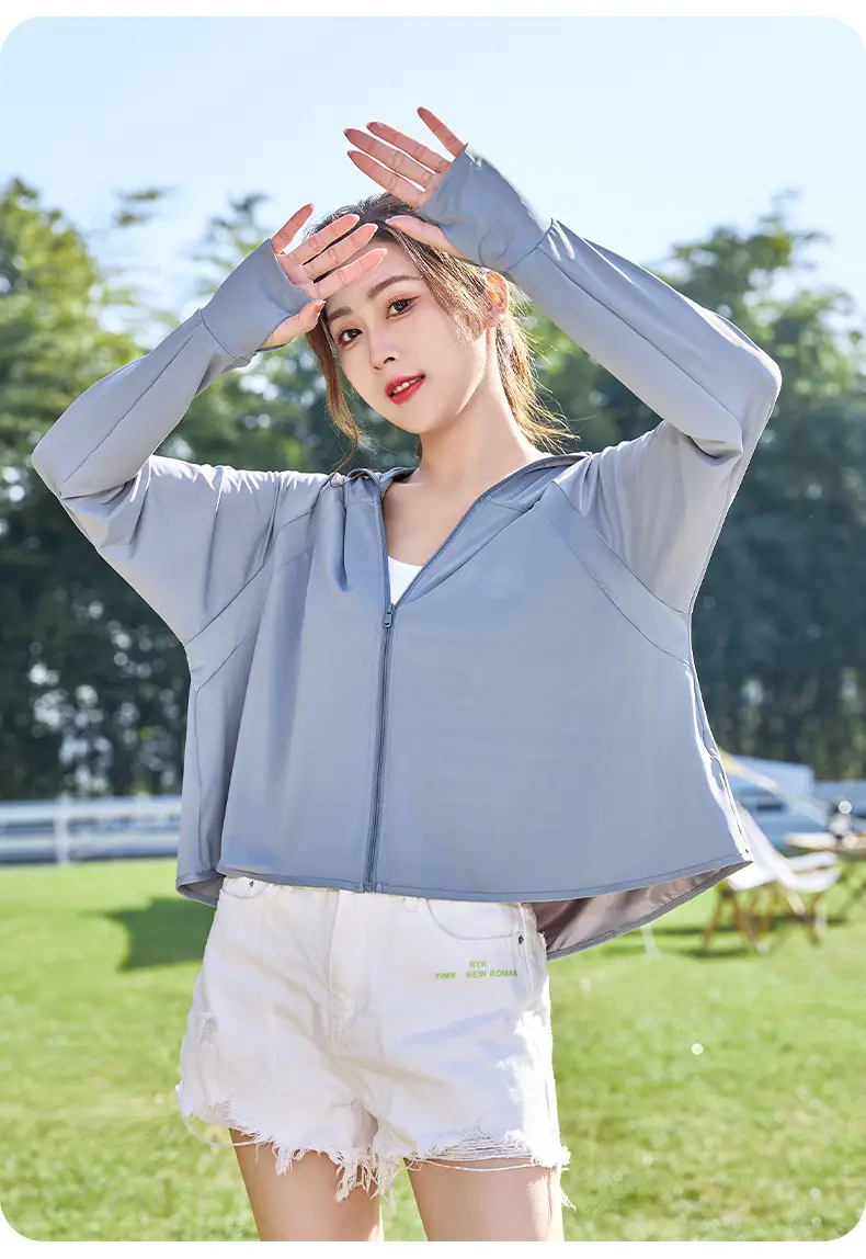 2025 Summer Hooded UV Jacket Light Purple 99.9% UVA — feature 12