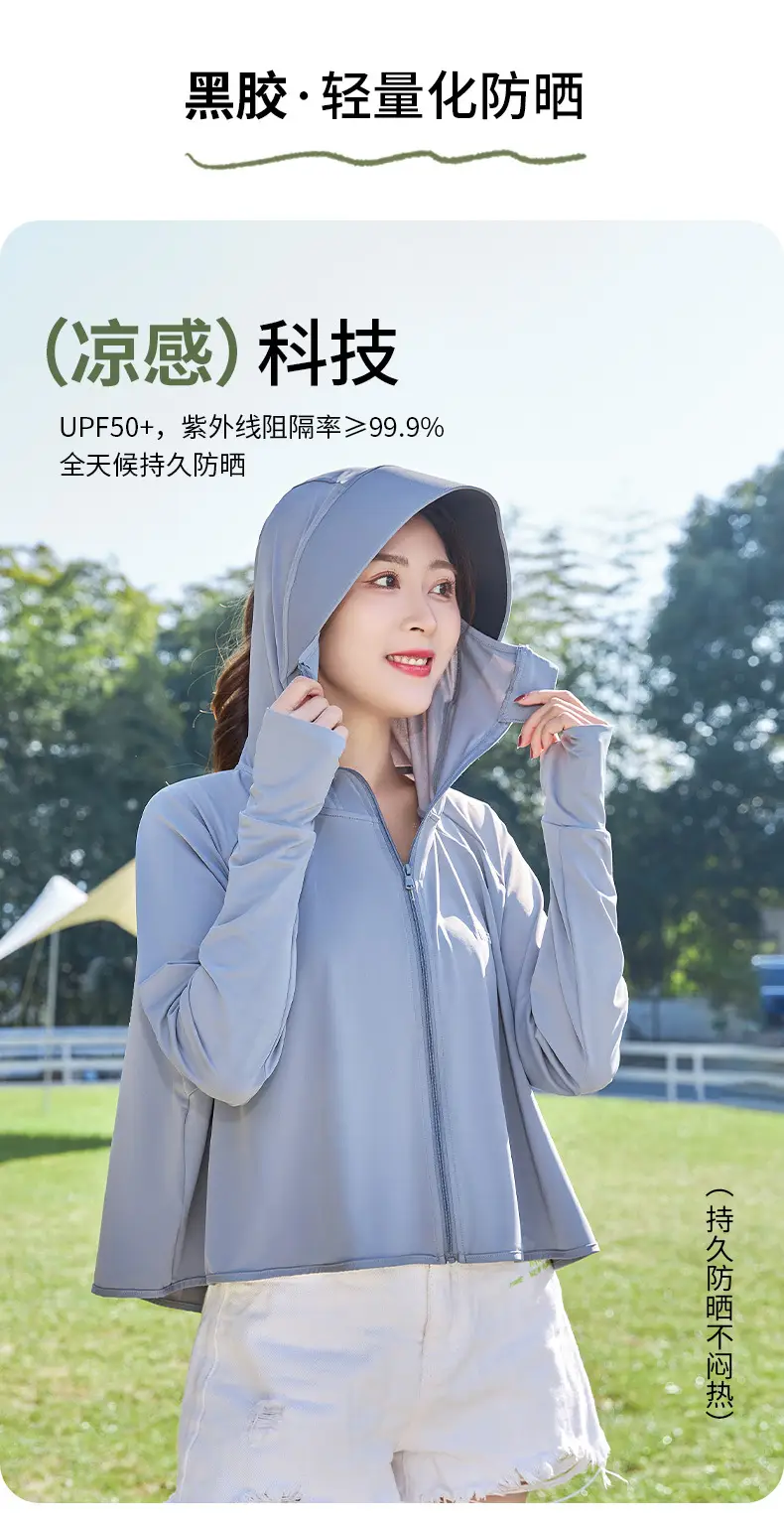 2025 Summer Hooded UV Jacket Light Purple 99.9% UVA — feature 2