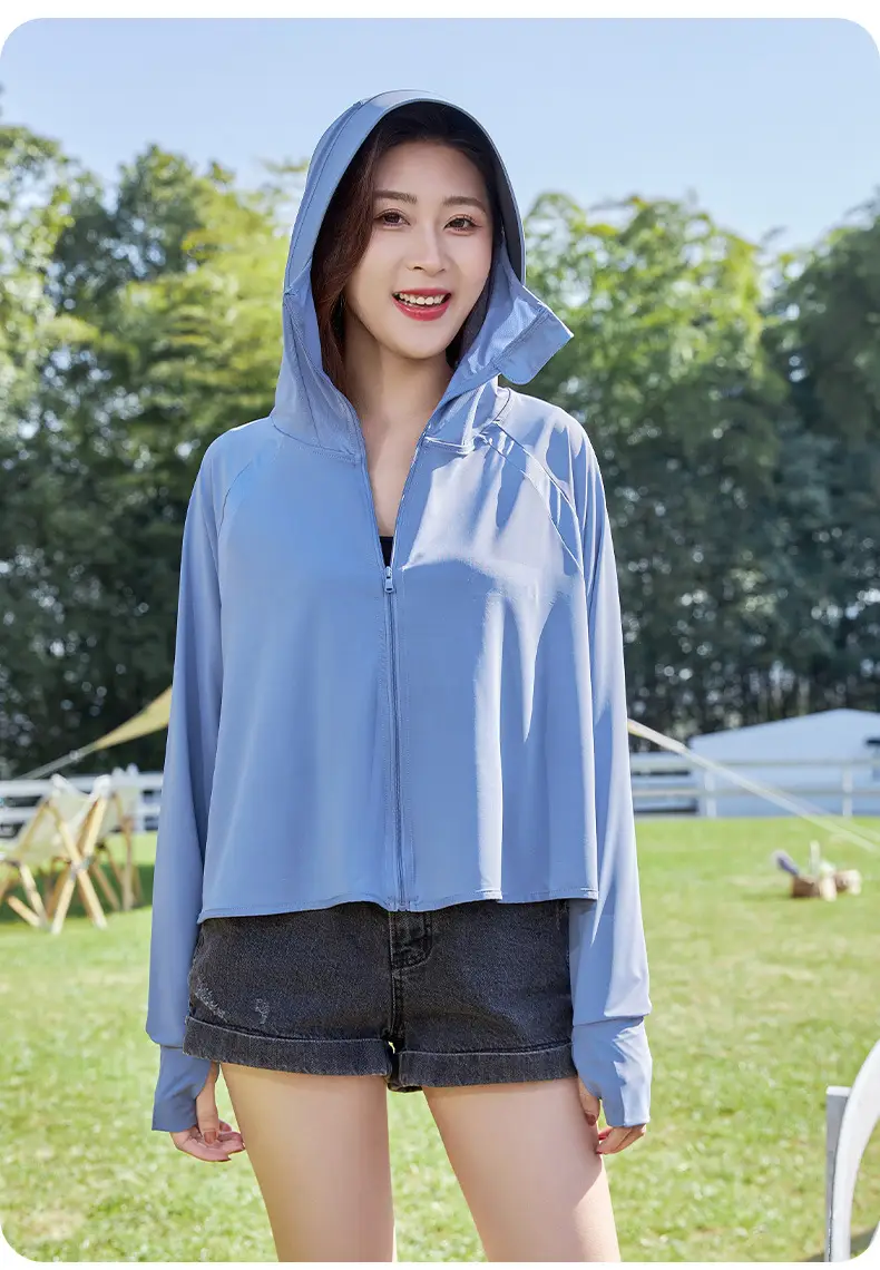 2025 Summer Hooded UV Jacket Light Purple 99.9% UVA - Image 5