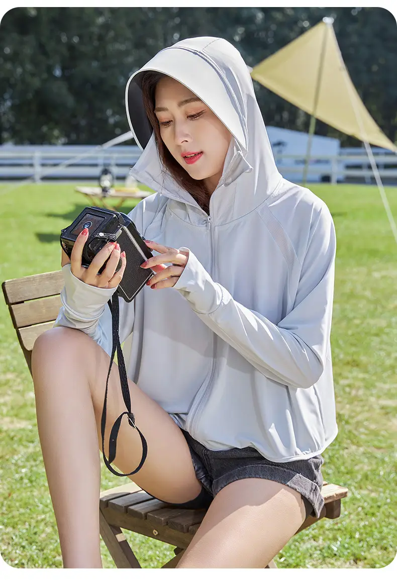 2025 Summer Hooded UV Jacket Light Purple 99.9% UVA - Image 9