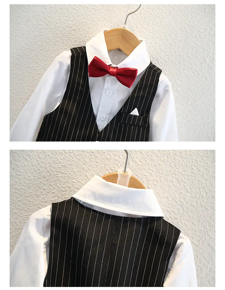 Boys Navy Striped Three-Piece Summer Suit — feature 10