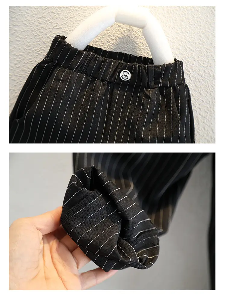 Boys Navy Striped Three-Piece Summer Suit — feature 11