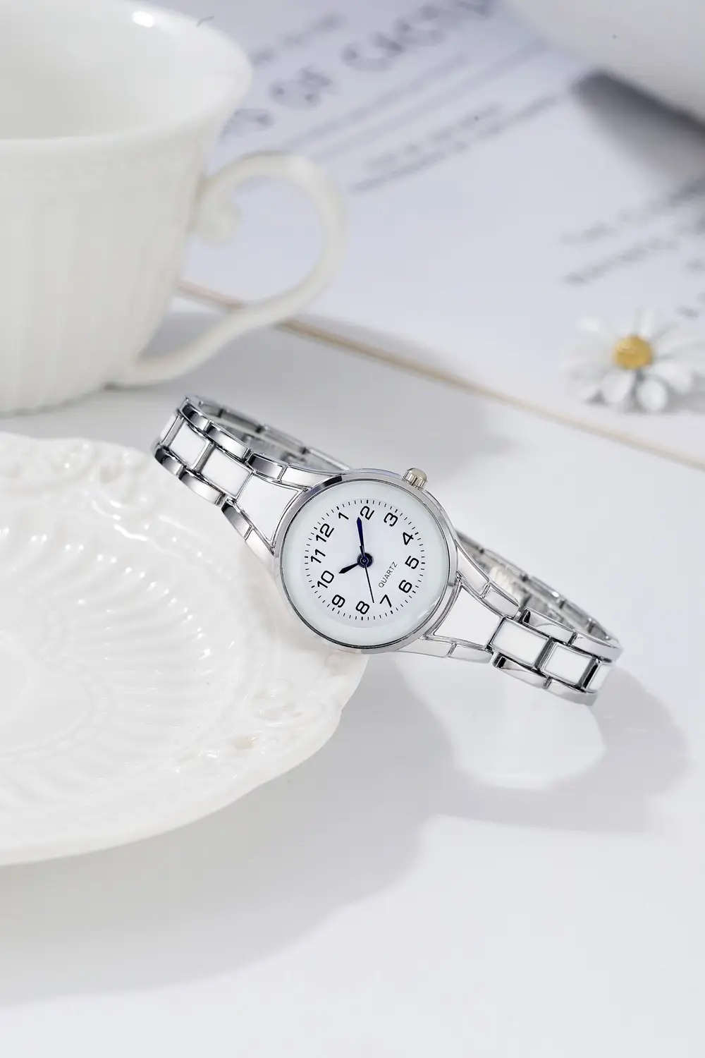 Women's Digital Watch Silver Steel Band Small Dial — feature 3