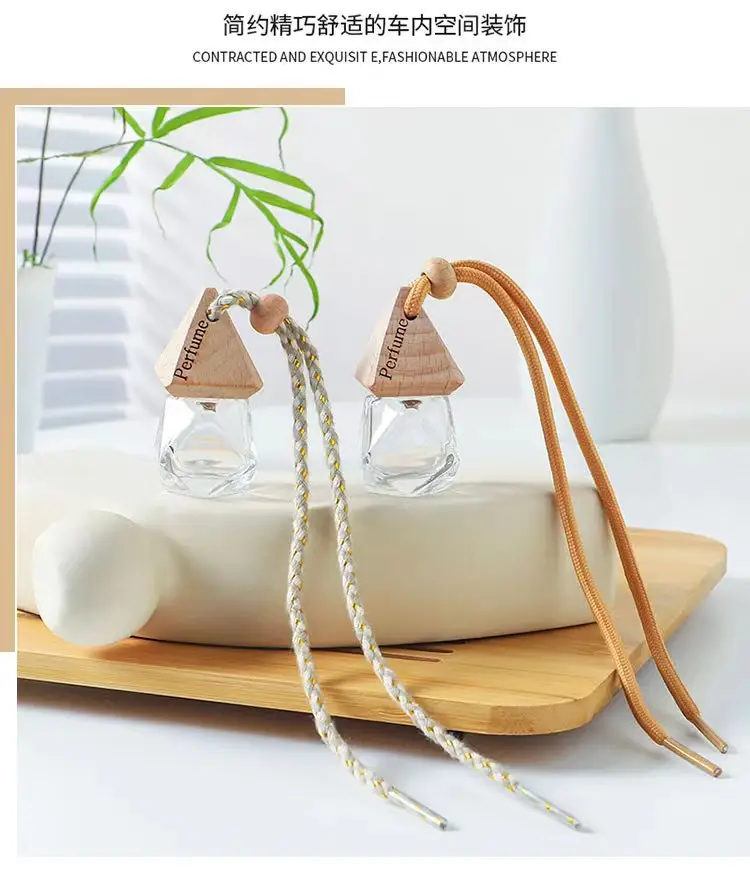 Car perfume bottle pendant car perfume bottle empty bottle aromatherapy essential oil Diamond Glass Bottle car pendant — feature 12