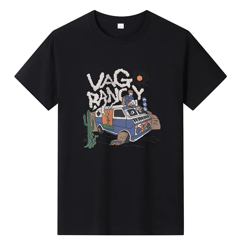 Men Printed T-Shirt Brown 2024 Summer