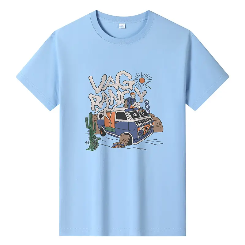Men Printed T-Shirt Brown 2024 Summer