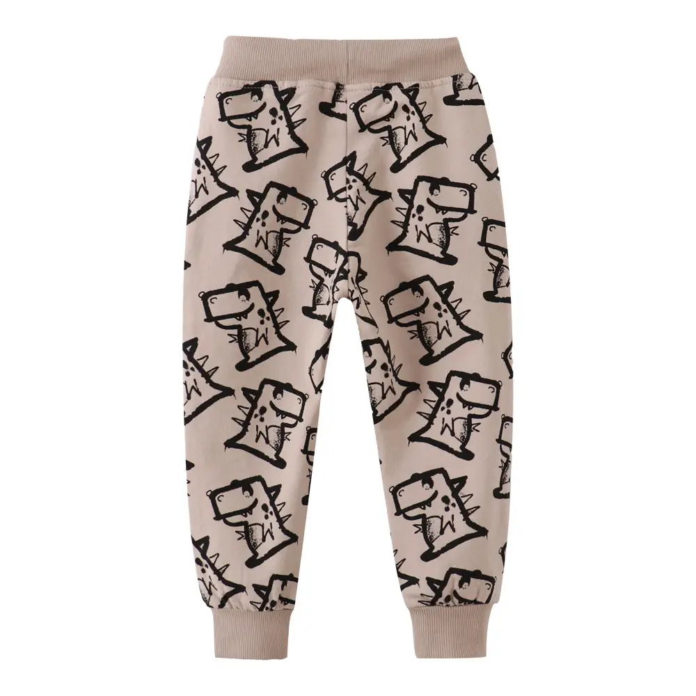 Kids Cotton Terry Pants with Cat Print for Boys - Image 5