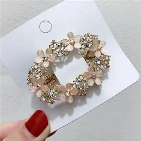 Retro Korean Hairpin with Pink & Blue Beads - Image 2