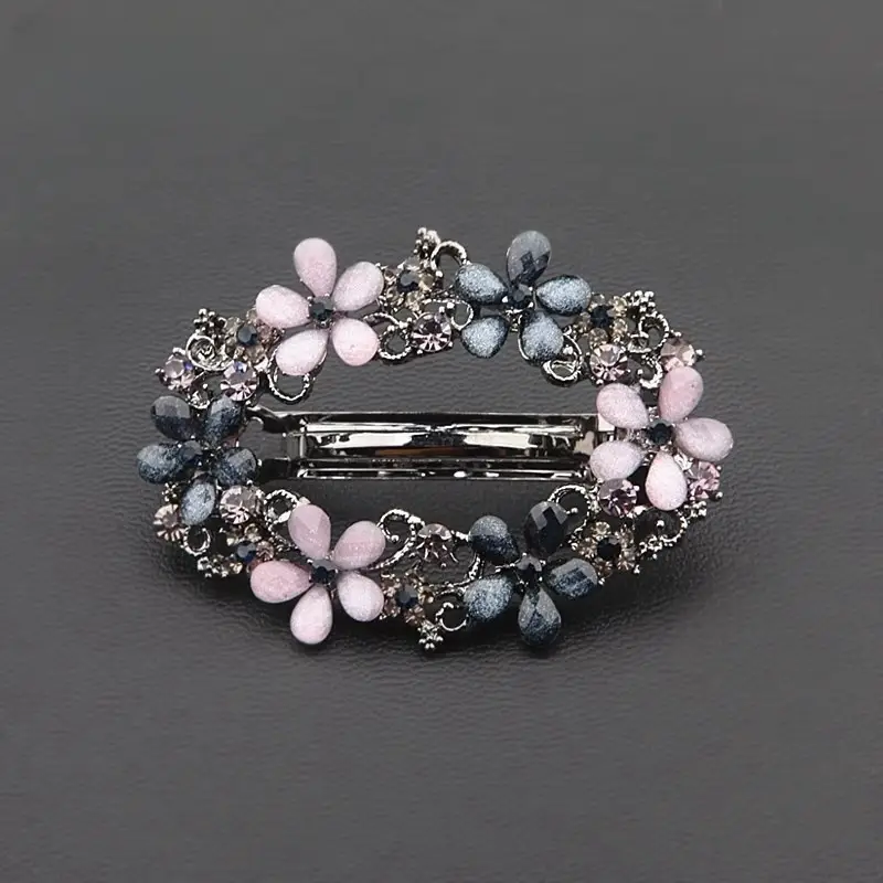 Retro Korean Hairpin with Pink & Blue Beads - Image 3