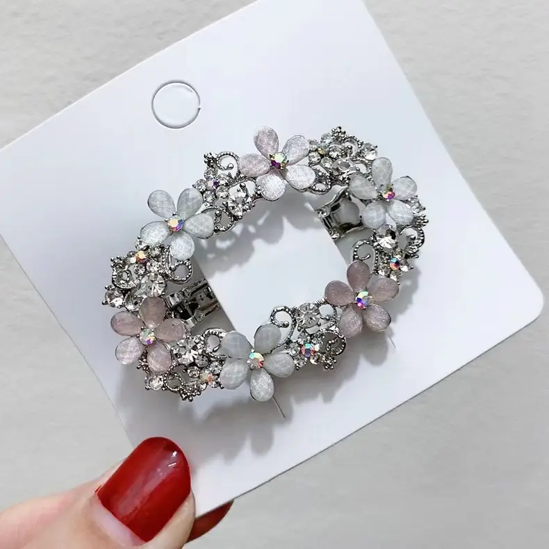 Retro Korean Hairpin with Pink & Blue Beads - Image 6
