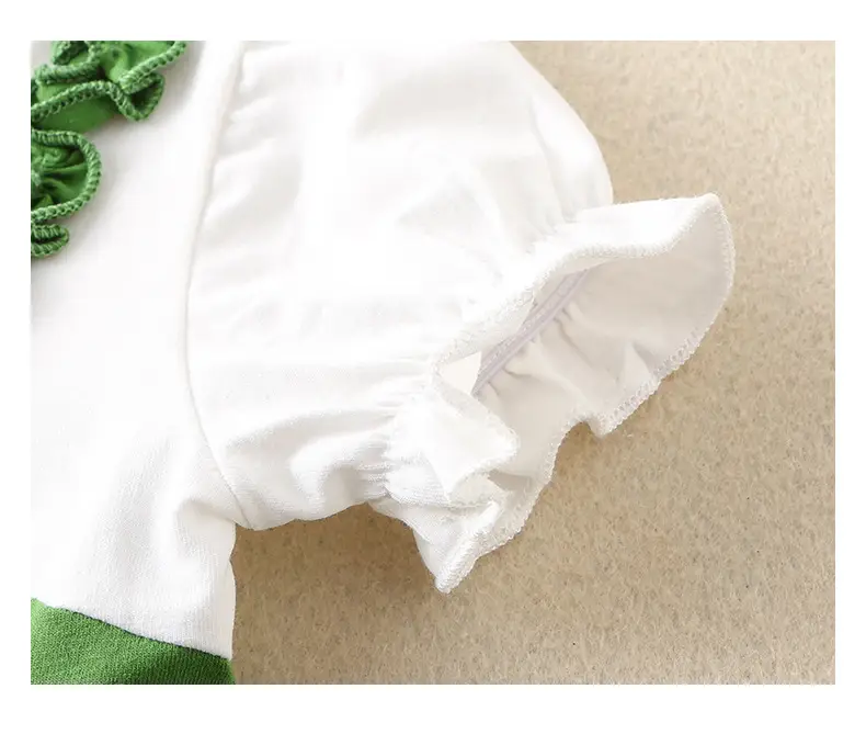 Newborn Baby Jumpsuit Green White Two-Piece Summer — feature 39