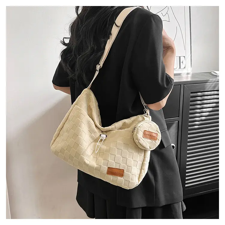 Women's Beige Woven Shoulder Tote Bag Spring 2023 — feature 21