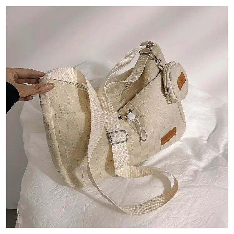 Women's Beige Woven Shoulder Tote Bag Spring 2023 — feature 23