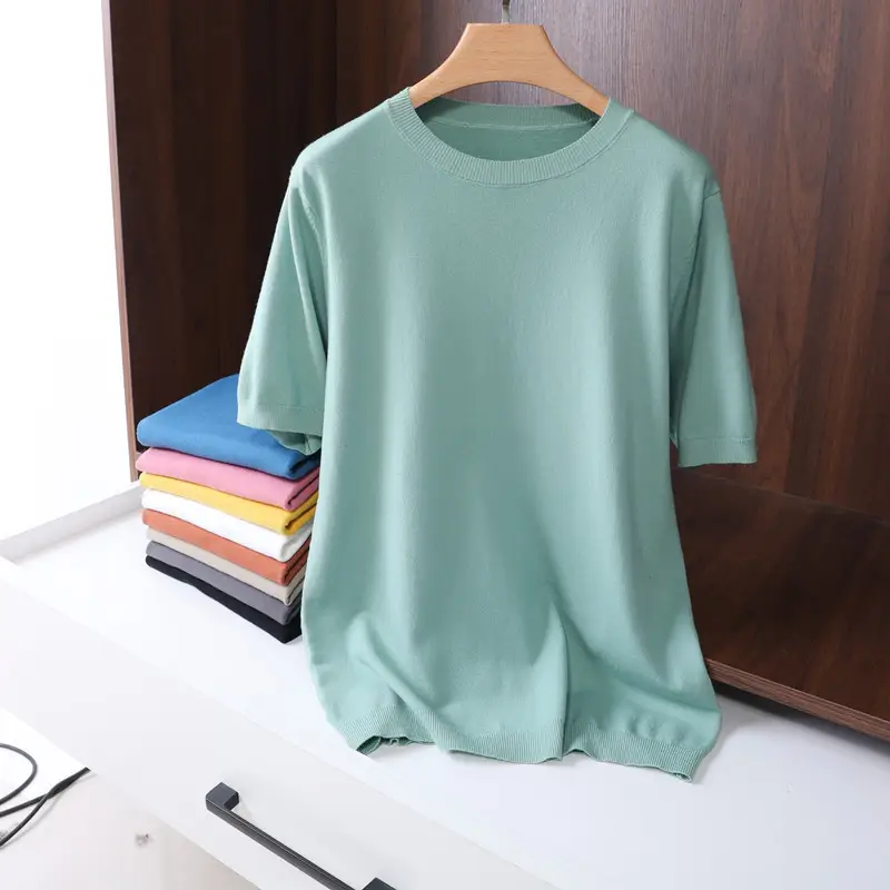 Men Grey Knit Turtleneck Short Sleeve Casual Wear - Image 12