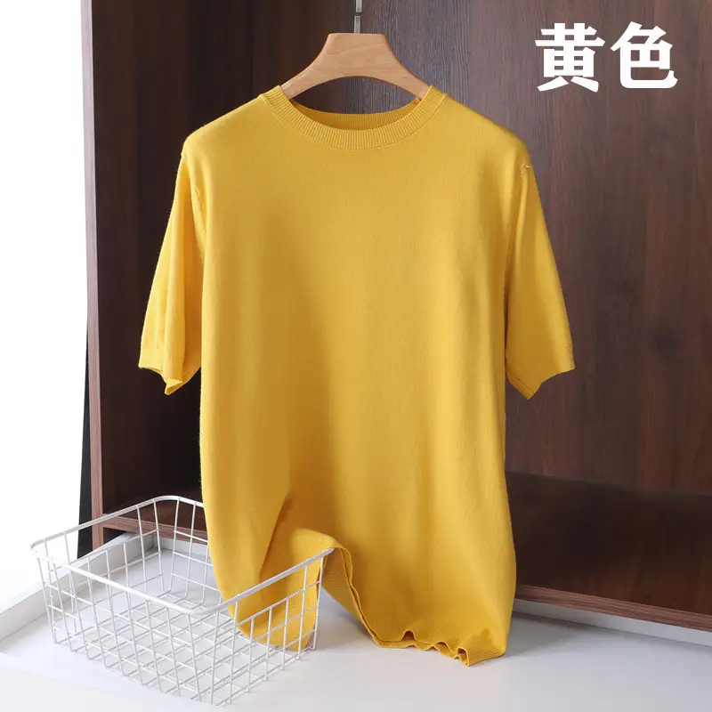 Men Grey Knit Turtleneck Short Sleeve Casual Wear - Image 2