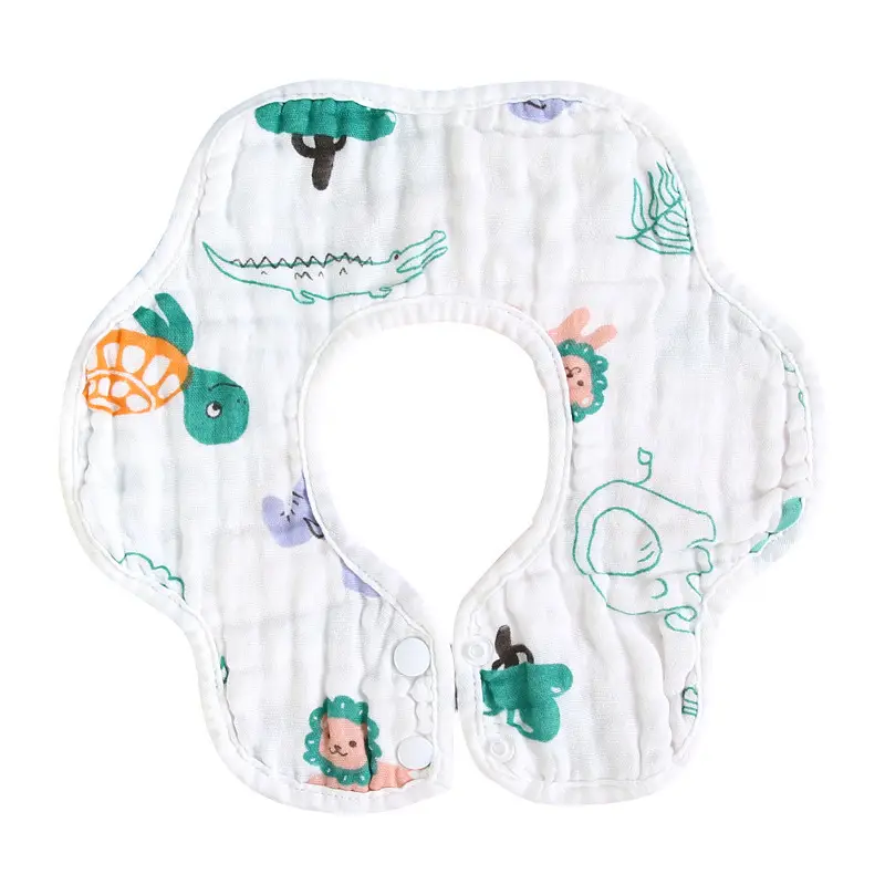 Cartoon Pure Cotton Saliva Bib for Baby 360-Degree Rotating - Image 25
