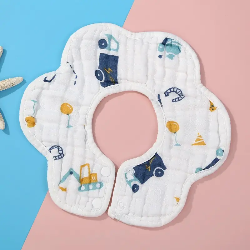 Cartoon Pure Cotton Saliva Bib for Baby 360-Degree Rotating - Image 18