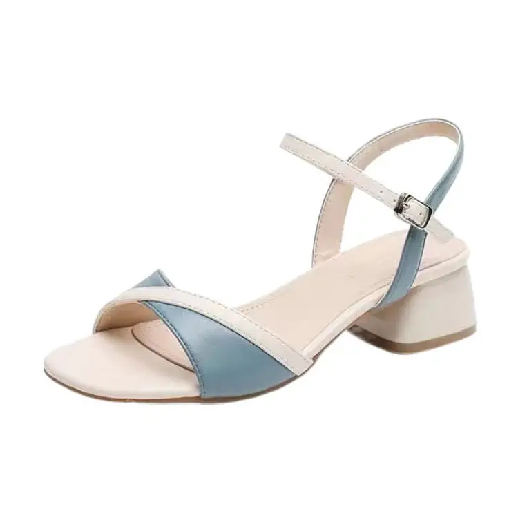 Women's Black White Mid-heel Sandals 2023 Summer - Image 8
