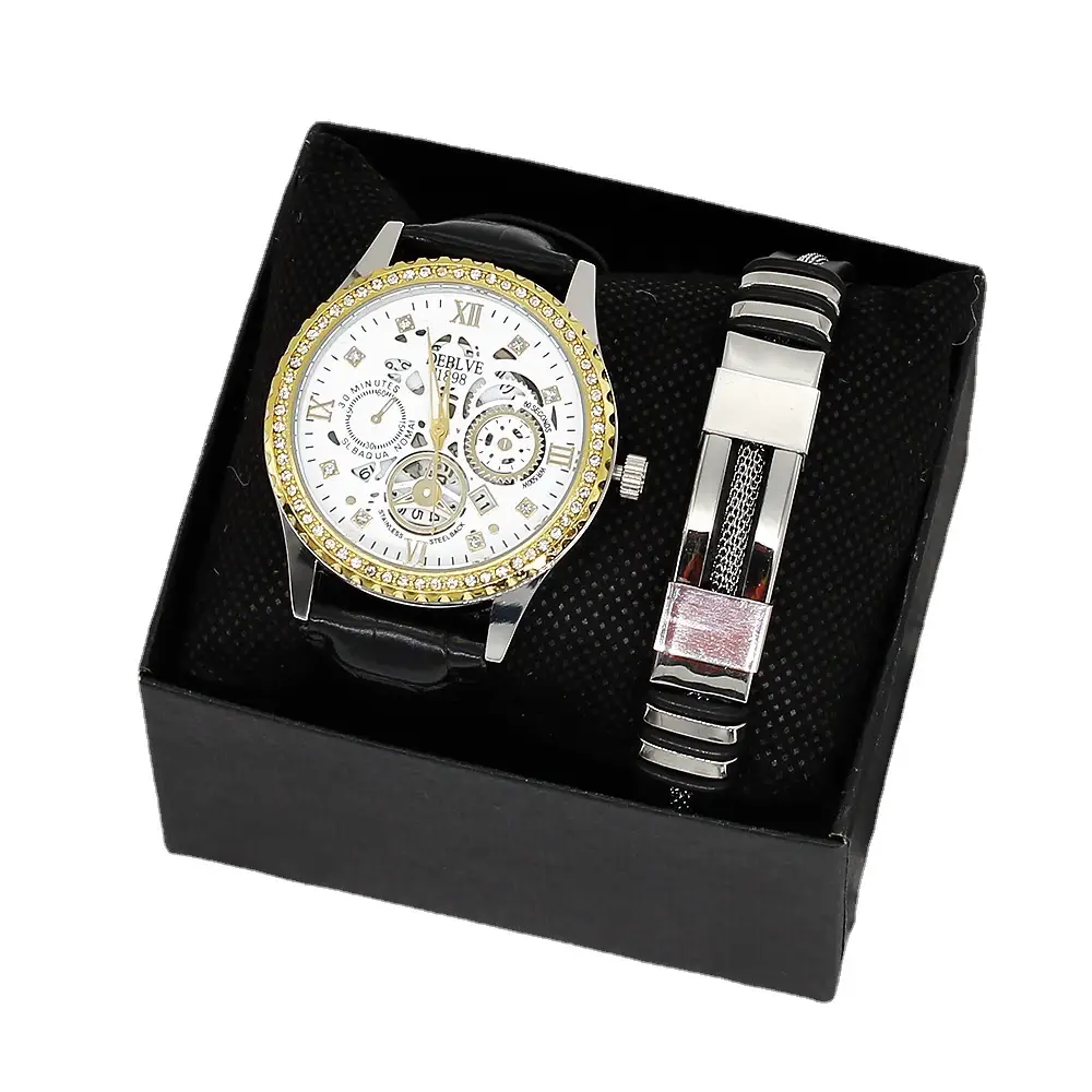 Golden Skeleton Watch for Men with Quartz Movement - Image 9