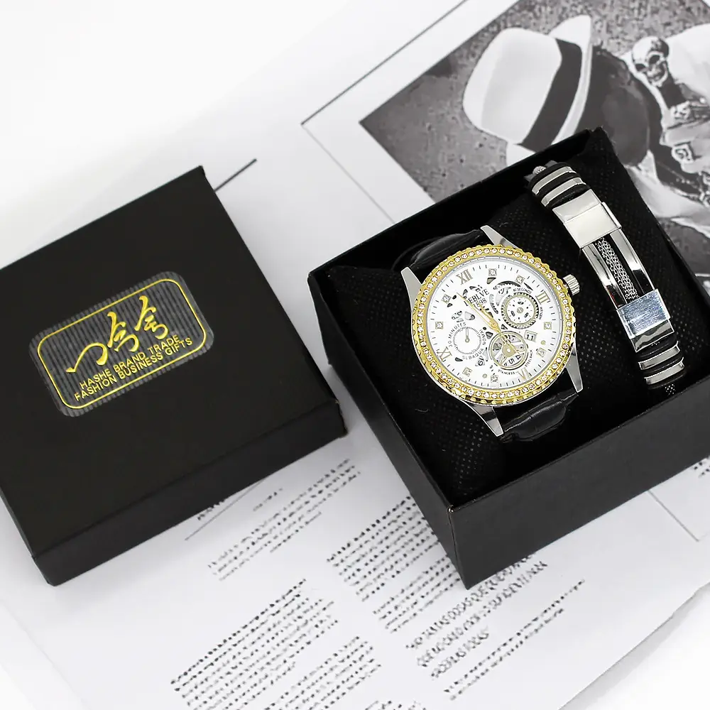 Golden Skeleton Watch for Men with Quartz Movement — feature 11