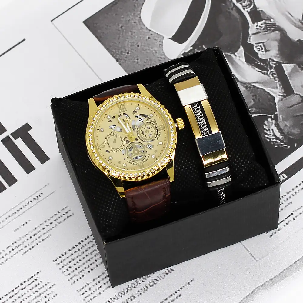 Golden Skeleton Watch for Men with Quartz Movement — feature 14