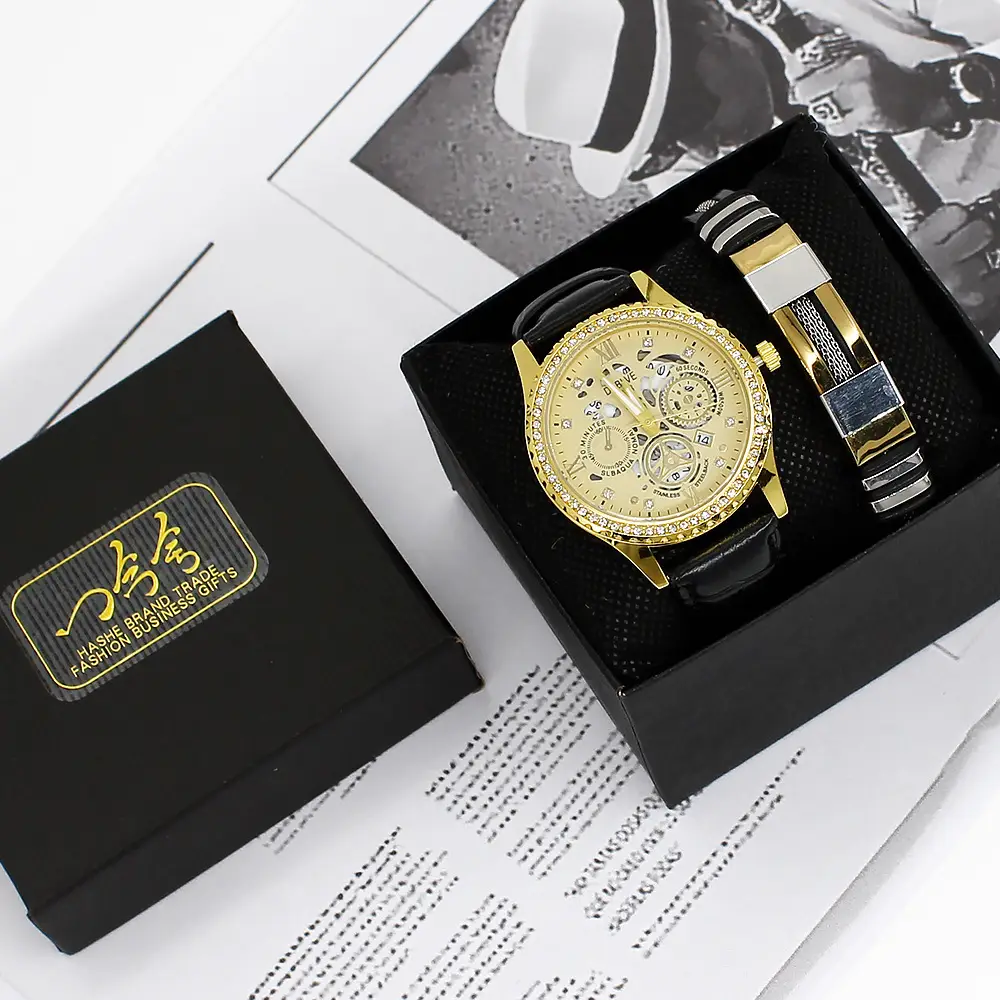 Golden Skeleton Watch for Men with Quartz Movement — feature 8