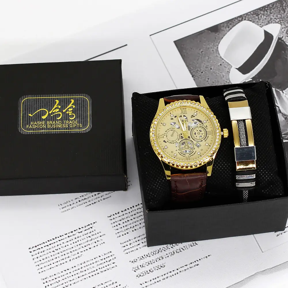 Golden Skeleton Watch for Men with Quartz Movement — feature 9
