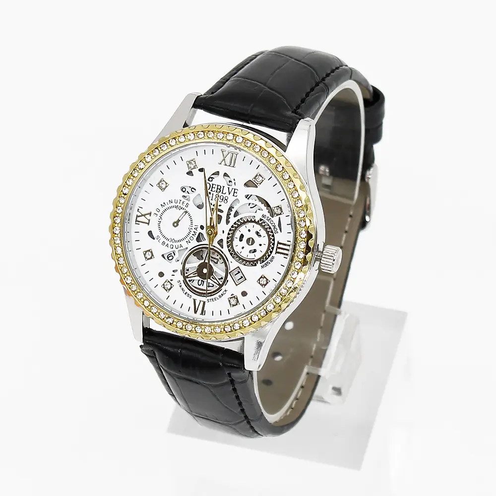 Golden Skeleton Watch for Men with Quartz Movement - Image 8