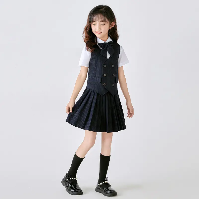 Men Navy Striped Shorts Summer School Uniform