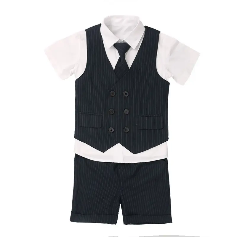 Men Navy Striped Shorts Summer School Uniform