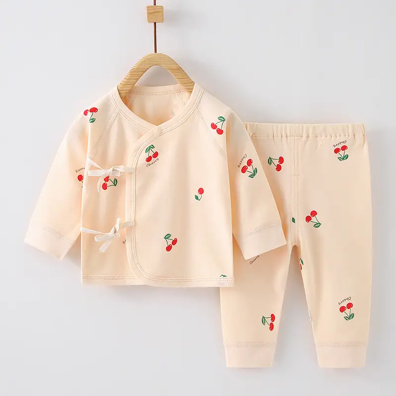 Newborn Baby Pure Cotton Bear Print Suit Cream — feature 27