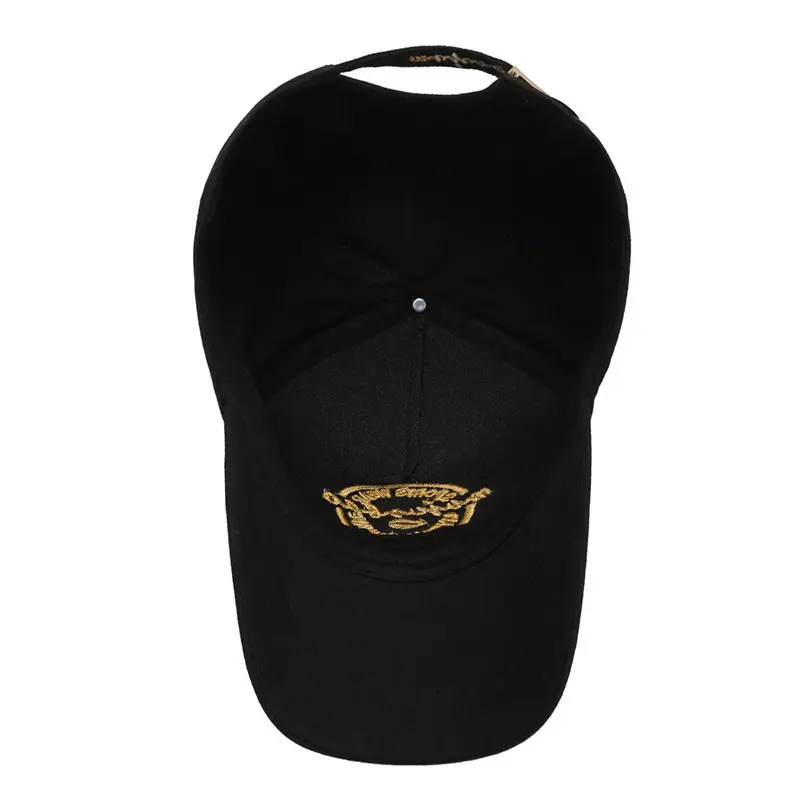 Men's Black Cotton Baseball Cap with Logo — feature 4