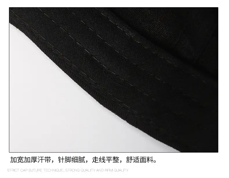 Men's Black Cotton Baseball Cap with Logo — feature 7