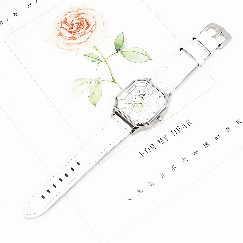 Women's Pink Quartz Watch with Leather Band — feature 10