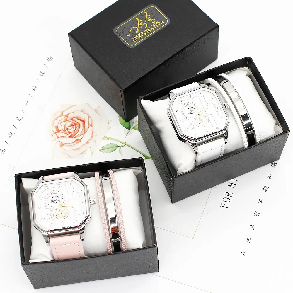 Women's Pink Quartz Watch with Leather Band — feature 7