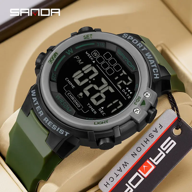 Sanda Waterproof Men's Digital Watch 21:48